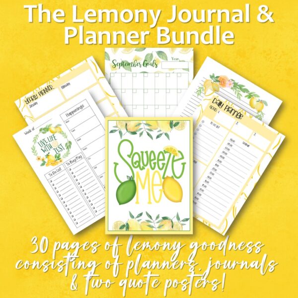 The Lemony Journal, Planner & Quote Poster Bundle