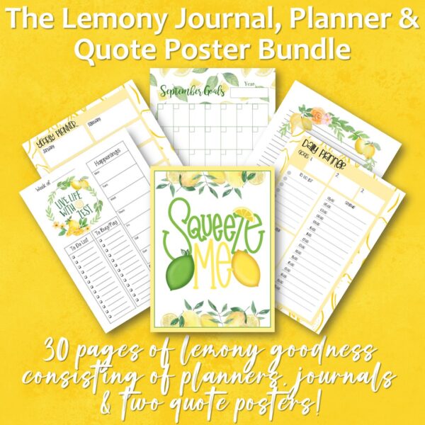 The Lemony Journal, Planner & Quote Poster Bundle