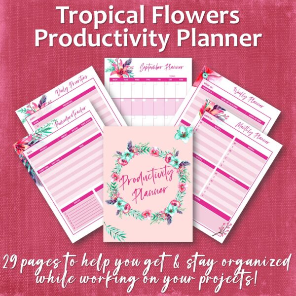 Tropical Flowers Productivity Planner