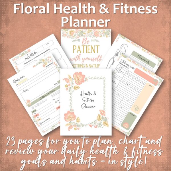 Floral Health & Fitness Planner