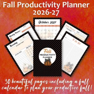 Fall Productivity Planner 2026-27
