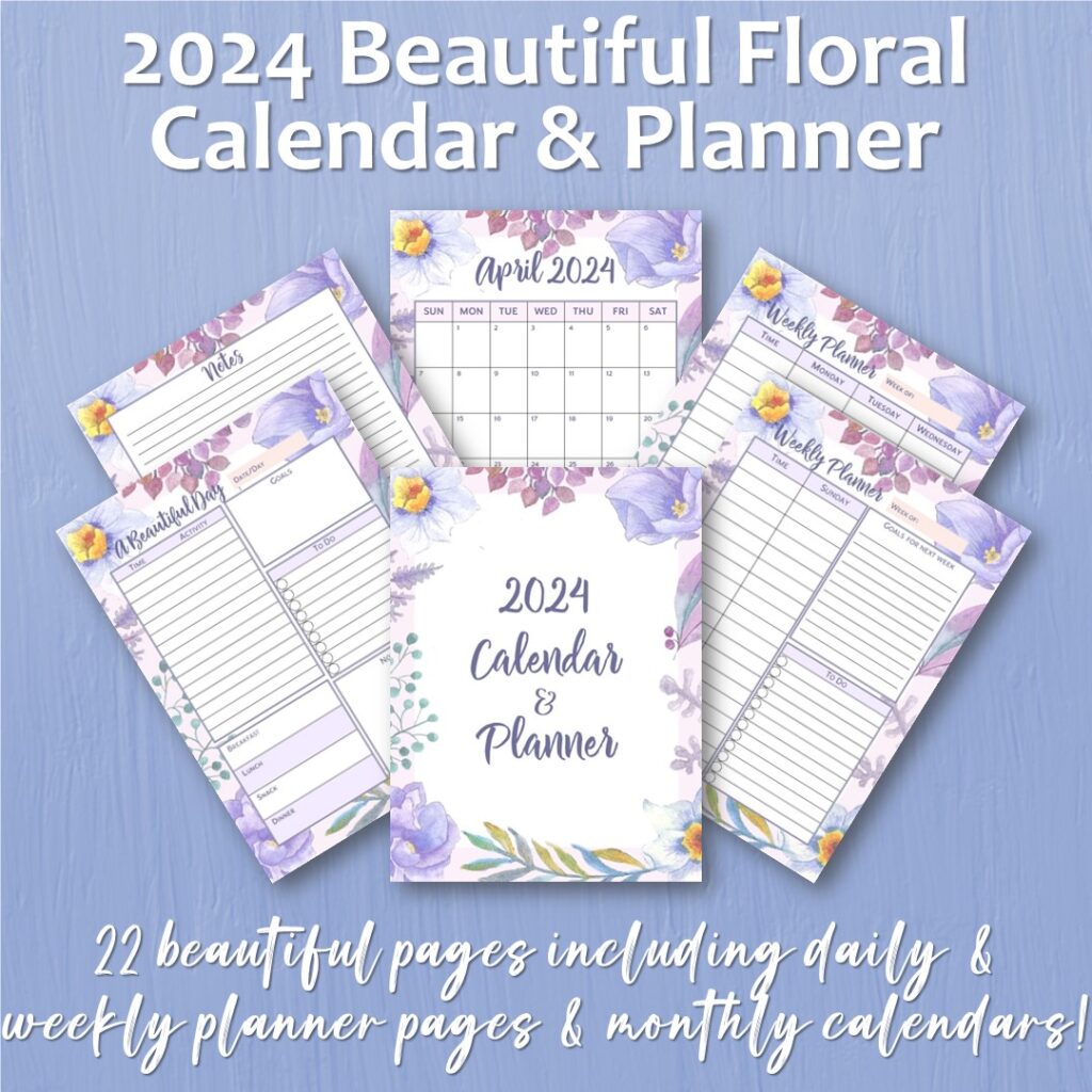 2024 Beautiful Floral Calendar & Planner Journals & Planners, Oh My!