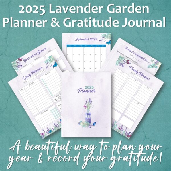 2025 Lavender Garden Planner & Gratitude Journal
