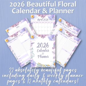 2026 Beautiful Floral Calendar & Planner