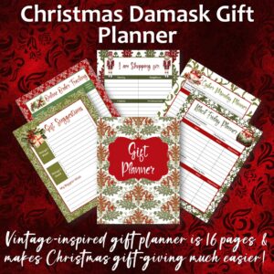 Christmas Damask Gift Planner