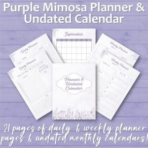 Purple Mimosa Planner & Undated Calendar
