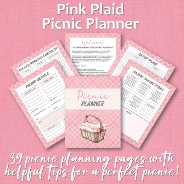 Pink Plaid Picnic Planner