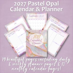 2027 Pastel Opal Calendar & Planner